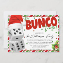 Weihnachts-Bunco-Nacht Einladung Würfel Party lade