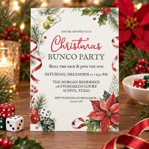 Weihnachts-Bunco-Party-Wasserfarbe-Würfel und Mart Einladung