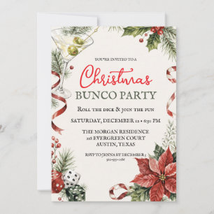 Weihnachts-Bunco-Party-Wasserfarbe-Würfel und Mart Einladung