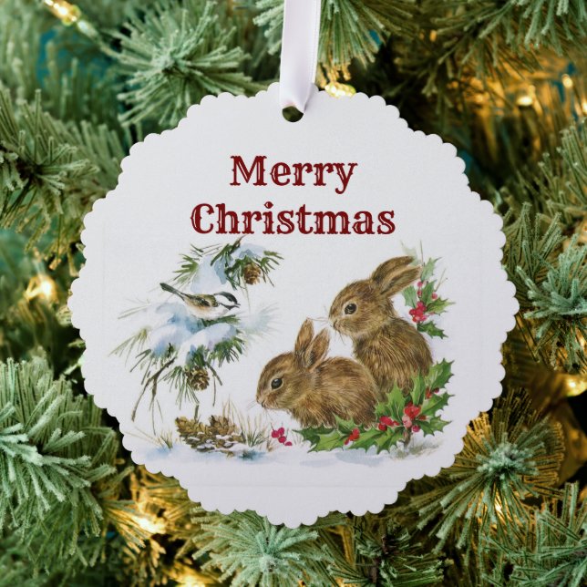 Weihnachts-Bunnies Papier-Ornament-Karte Ornament Karte (Insitu (Baum))