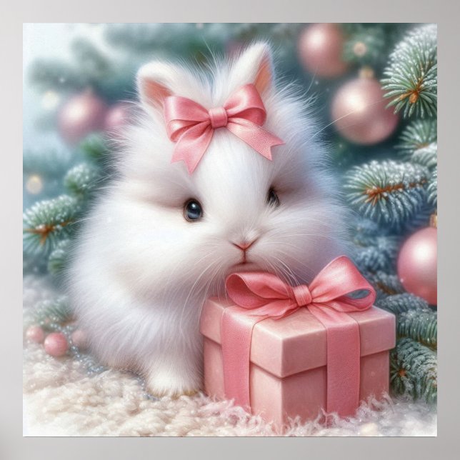 Weihnachts-Bunny Poster (Vorne)