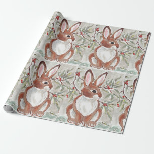 Weihnachts Bunny Rabbit Winter Snowy Geschenkwrake Geschenkpapier
