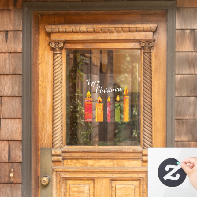 Weihnachts buntes gestrichenes Papier geschnitten  Fensteraufkleber (Haustür)