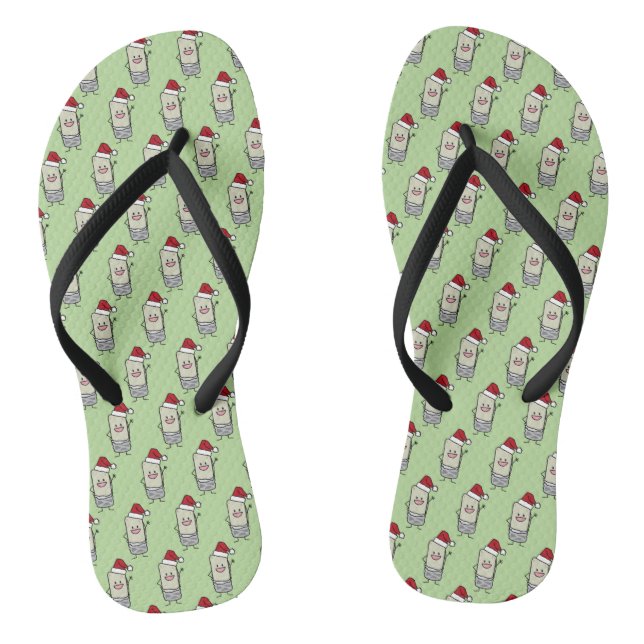 Weihnachts-Burrito-Wave-Weihnachtsmannmütze Flip Flops (Fußbett)