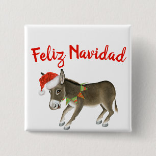 Weihnachts Burro Feliz Navidad individuell anpassb Button