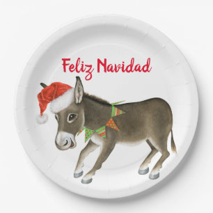 Weihnachts Burro Feliz Navidad individuell anpassb Pappteller