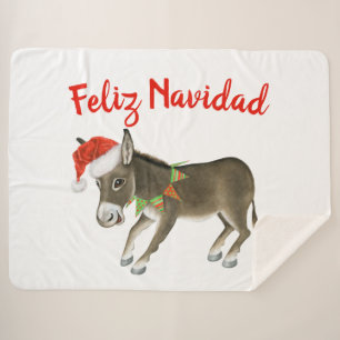 Weihnachts Burro Feliz Navidad individuell anpassb Sherpadecke