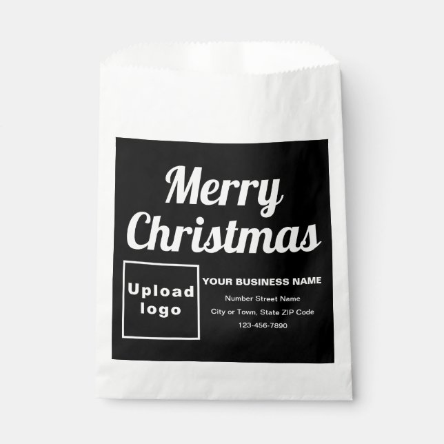 Weihnachts Business Black Background Paper Bag Geschenktütchen (Vorderseite)