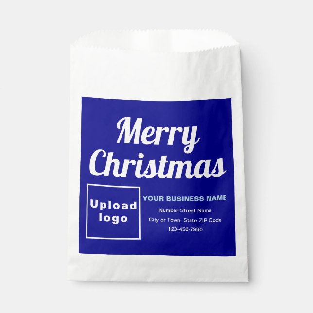 Weihnachts-Business-Blue-Hintergrundpapier-Tasche Geschenktütchen (Vorderseite)