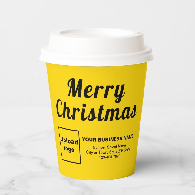 Weihnachts-Business-Yellow-Paper-Cup Pappbecher (Vorderseite)