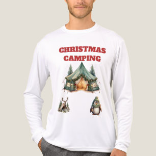 Weihnachts-Camping Tri-Blend Langschläfer-T-Shirt Shirt