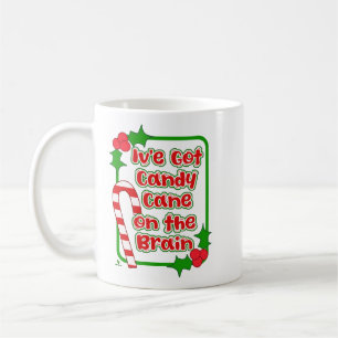 Weihnachts Candy Cane auf Brain Holiday Joy Kaffeetasse