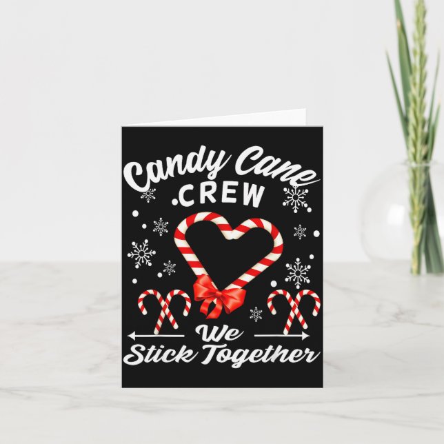 Weihnachts Candy Cane Crew 2025 Herz Urlaub Famili Karte (Vorderseite)