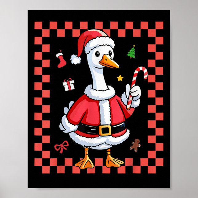 Weihnachts Candy Cane Goose Weihnachten Weihnachte Poster (Vorne)