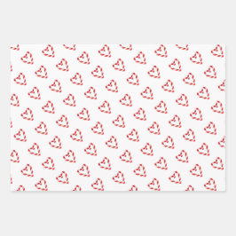 Weihnachts Candy Cane Herz Cocoa Urlaub Spaß Geschenkpapier Set