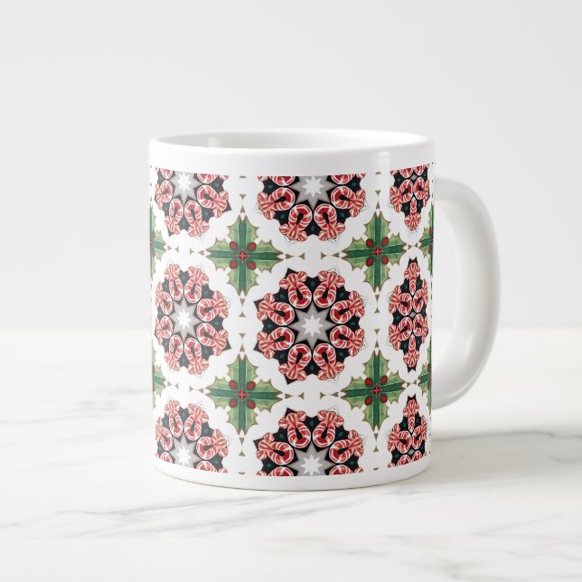 Weihnachts Candy Cane Jumbo-Tasse (Vorderseite Rechts)