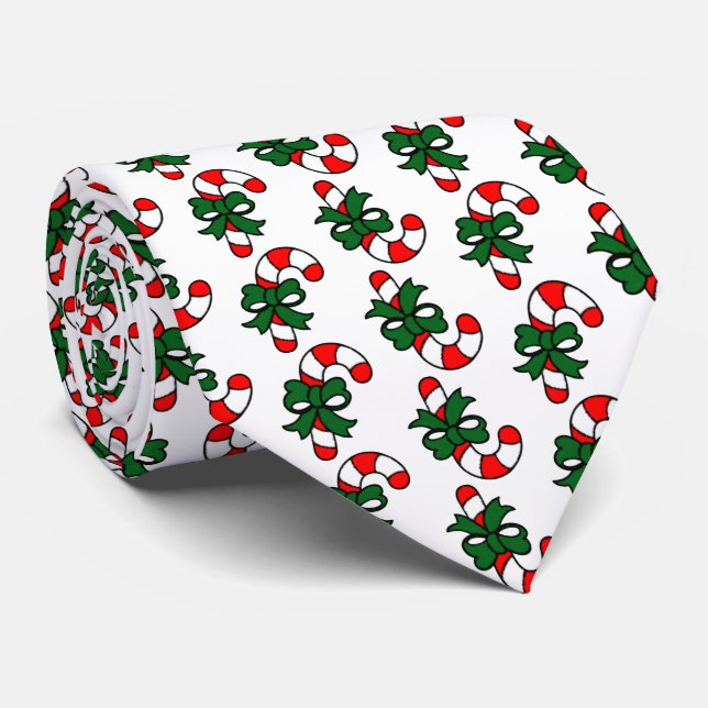 Weihnachts-Candy-Cane-Muster Krawatte (Gerollt)