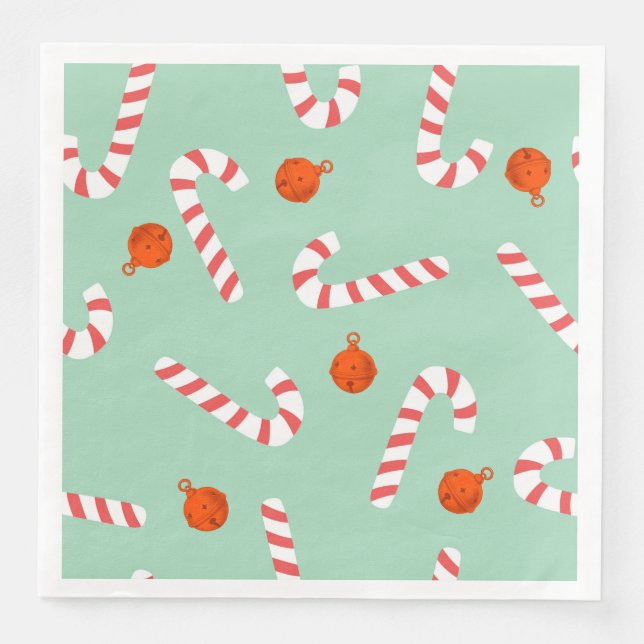 Weihnachts Candy Cane Papier Napkins Serviette (Vorderseite)