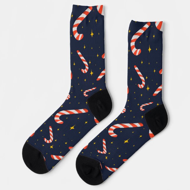 Weihnachts Candy Cane Socken (Linkes Detail)