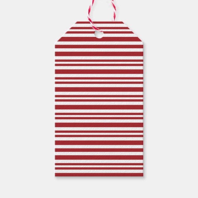 Weihnachts-Candy-Cane-Streifen Geschenkanhänger (Vorderseite)