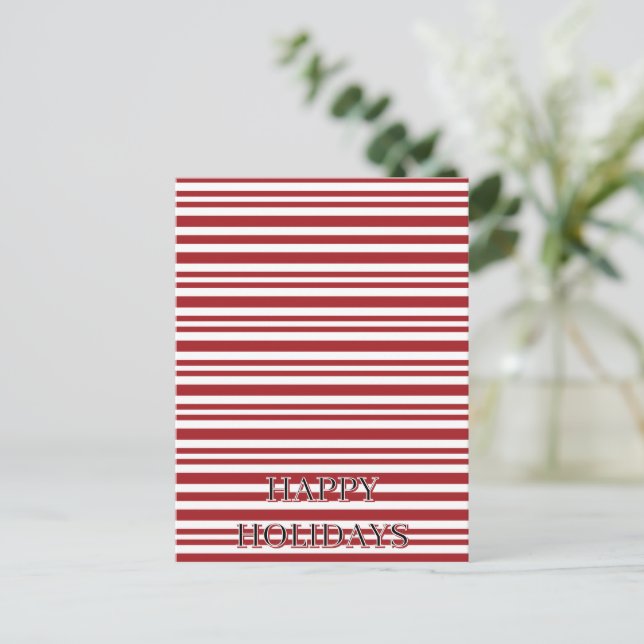 Weihnachts-Candy-Cane-Streifen Postkarte (Stehend Vorderseite)