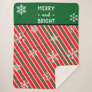 Weihnachts-Candy-Cane-Streifen Rot Grün Sherpadecke