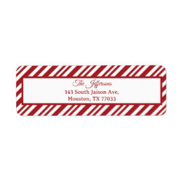 Weihnachts-Candy-Cane-Streifen-Rücksendeetikett