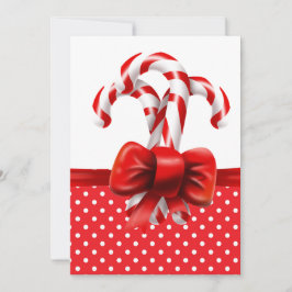 Weihnachts-Candy Canes Bow mit roten und weißen Pu Einladung