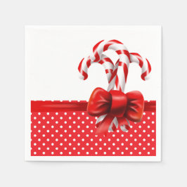 Weihnachts-Candy Canes Bow mit roten und weißen Pu Serviette