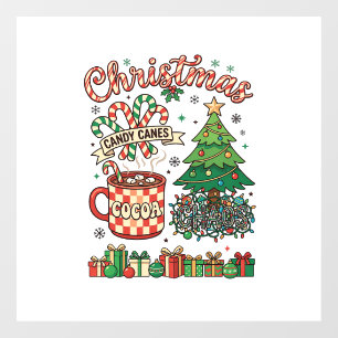 Weihnachts Candy Canes Kakao Chaos Baum Tasse Gesc Fensteraufkleber