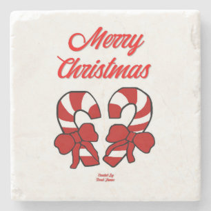 Weihnachts-Candy Canes Marble Stone Untersetzer