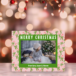 Weihnachts Candy Canes Xmas Urlaub CUSTOM Foto Postkarte