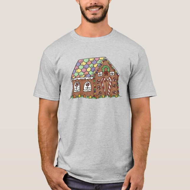 Weihnachts Candy Covered Gingerbread House Xmas T- T-Shirt (Vorderseite)