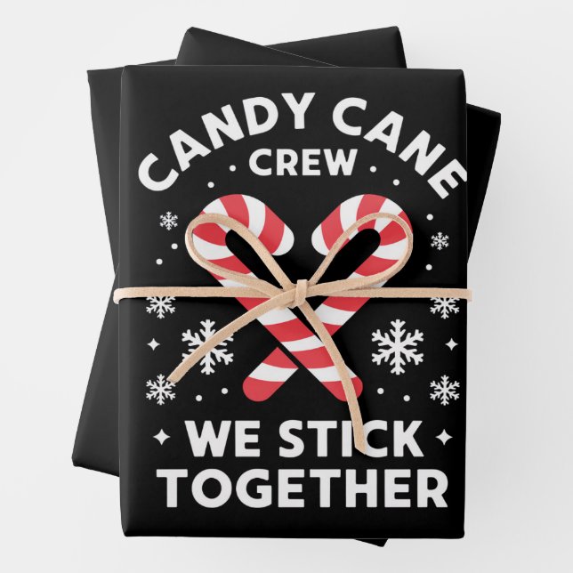 Weihnachts Candy Heart Wir kleben zusammen Geschenkpapier Set (Beispiel)