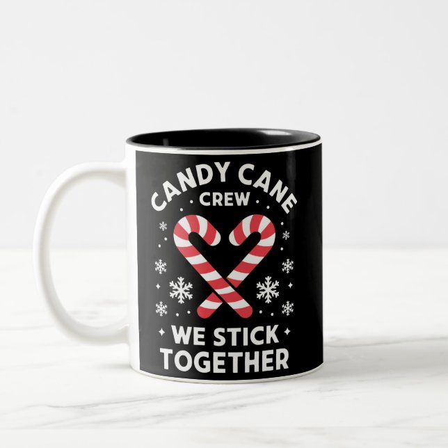Weihnachts Candy Heart Wir kleben zusammen Zweifarbige Tasse (Links)