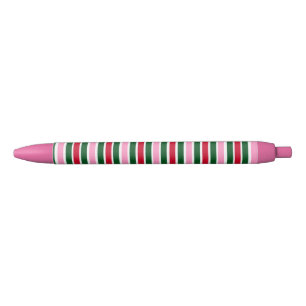 Weihnachts-Candy-Streifen in Rosa Grün und Rot Kugelschreiber