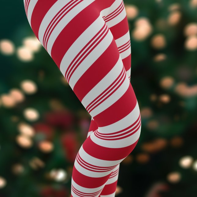 Weihnachts-Candy Striped Red and White Holiday Leggings (A festive red and white diagonal stripe inspired by candy canes. Happy Holidays!)