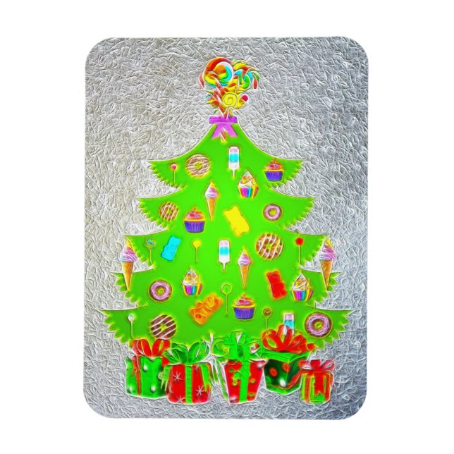 Weihnachts Candy Tree Flat Holiday Magnet (Vertikal)