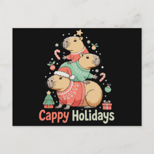 Weihnachts-Cappy-Capybara-Weihnachtsbaum-Urlaubsze Feiertagspostkarte
