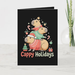 Weihnachts-Cappy-Capybara-Weihnachtsbaum-Urlaubsze Karte