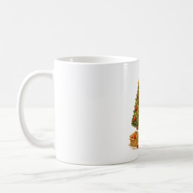 Weihnachts-Capybara schmückt Baum Kaffeetasse (Links)