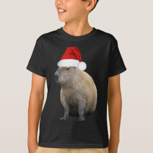 Weihnachts-Capybara-Weihnachtsmannmütze T-Shirt