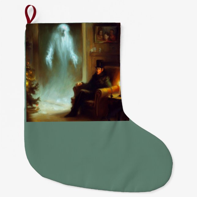 Weihnachts-Carol-Geist der Weihnachtsgeschichte Großer Weihnachtsstrumpf (Vorderseite)