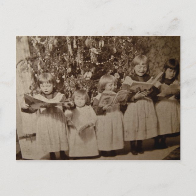 Weihnachts-Carol-Stereoview-Karte Feiertagspostkarte (Vorderseite)