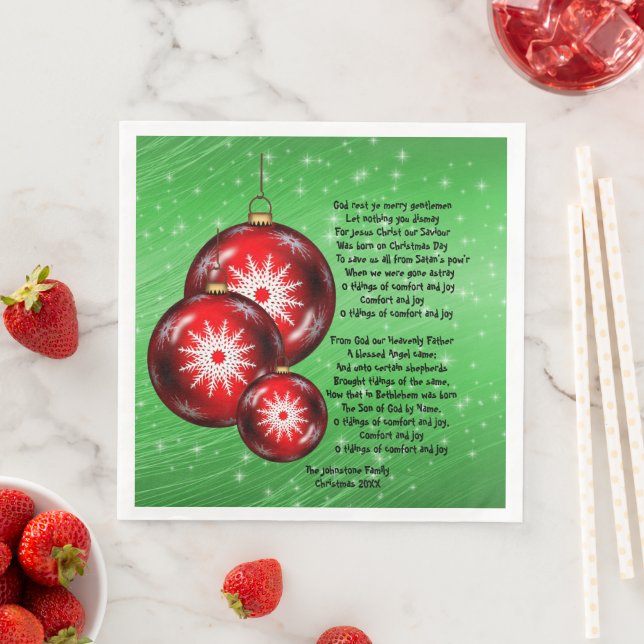 Weihnachts-Carol-Texte Gott-Erholung - Herren Serviette (Beispiel)