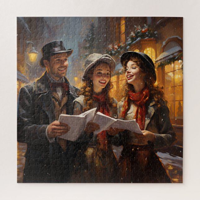 Weihnachts-Carolers Painting Jigsaw Puzzle (Vertikal)