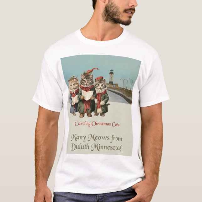 Weihnachts-Caroling Cats Duluth Minnesota T-Shirt (Vorderseite)