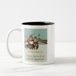 Weihnachts-Caroling Cats Duluth Minnesota Zweifarbige Tasse