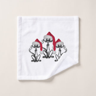 Weihnachts-Caroling Katzen Freudenspass Waschlappen