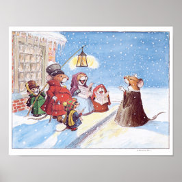Weihnachts-Caroling-Mäuse Print Poster